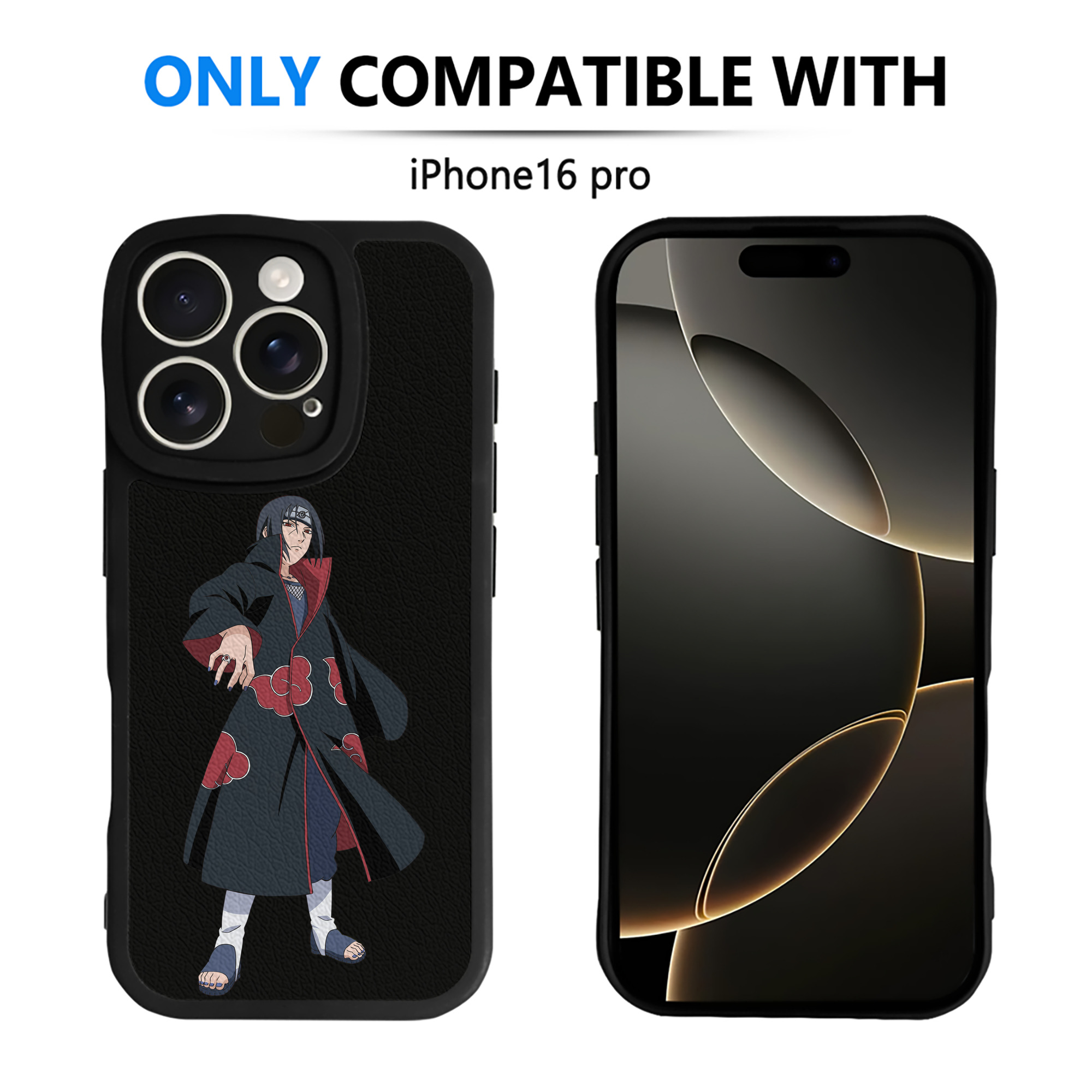 （画像用） NARUTO -ナルト- うちは イタチ Uchiha Itachi 【iPhone 16シリーズ対応】シリコンスマホケース（レザー調） 材質：シリコン